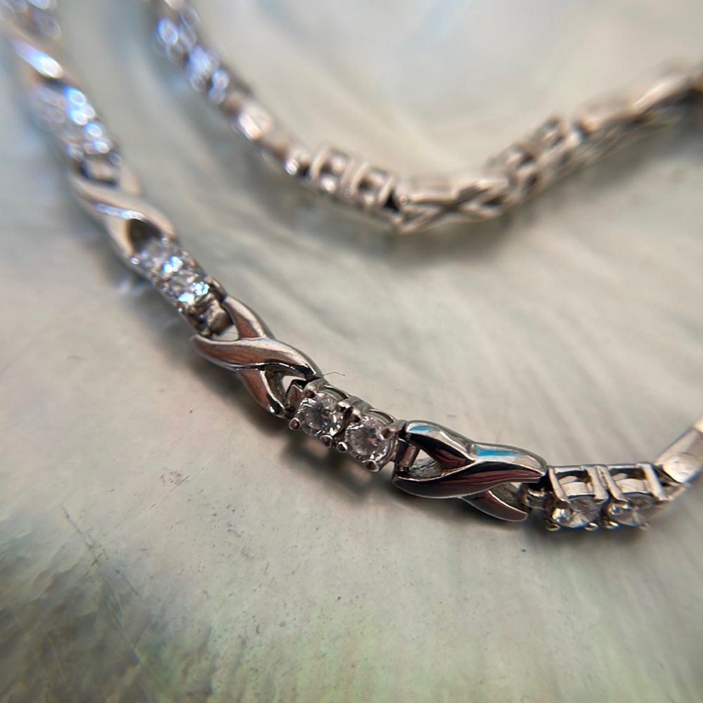 Silver Tone CZ Tennis Bracelet